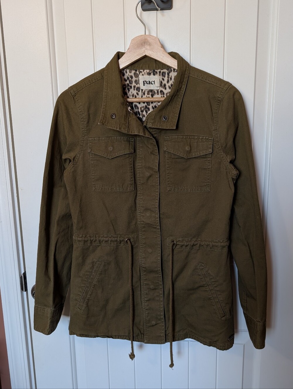 Pact Organic Cotton Twill Utility Jacket Women’s XSmall Green/Khaki